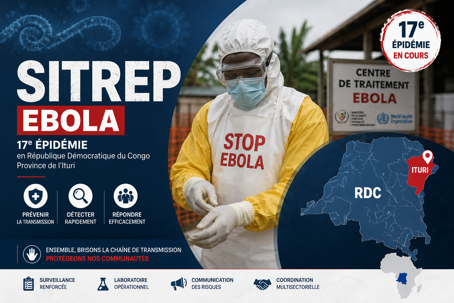 Ebola en RDC : 46 nouveaux cas confirmés, le cumul atteint 525 cas